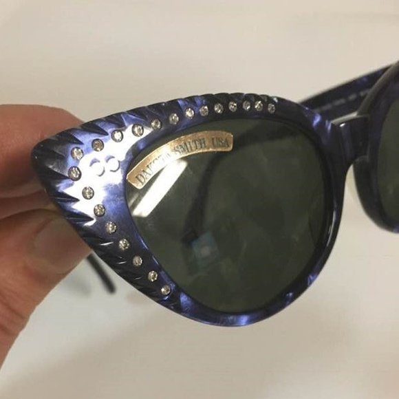 Vintage Dakota Smith Cat Eye Sunglasses Model 1033 "Las Vegas" style with Rhines - Picture 5 of 10